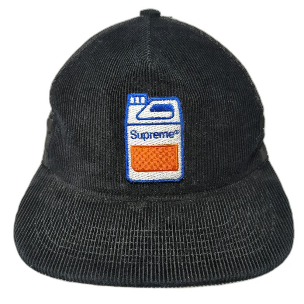 Supreme Trucker Hat Black One Size Corduroy Mesh Back Graphic Logo Made In USA